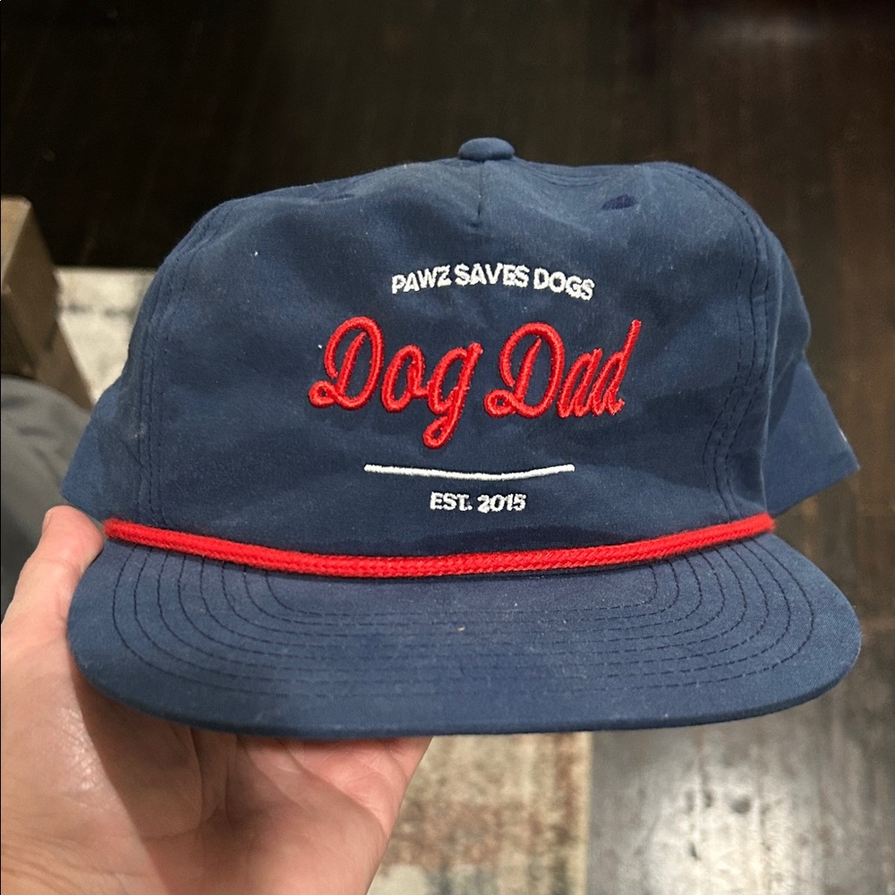 Dog Dad Blue Cap with Red Embroidery